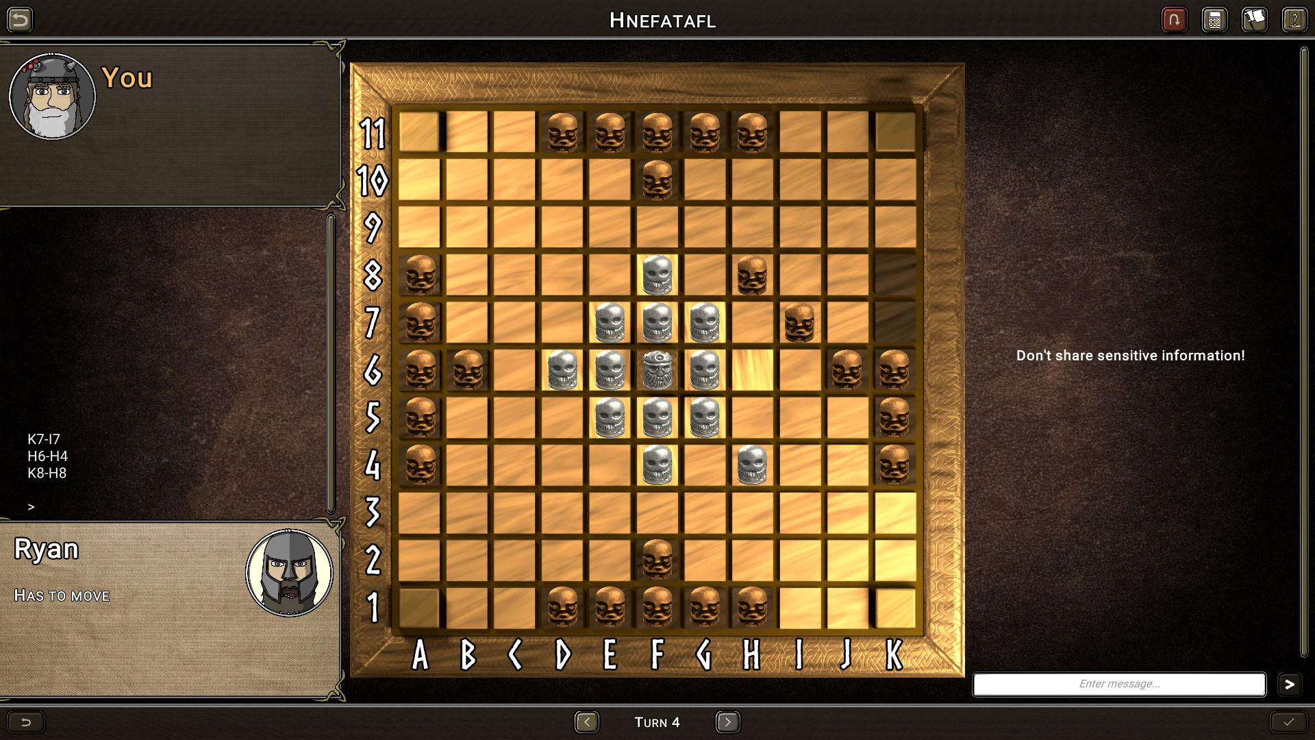 Screenshot of Hnefatafl