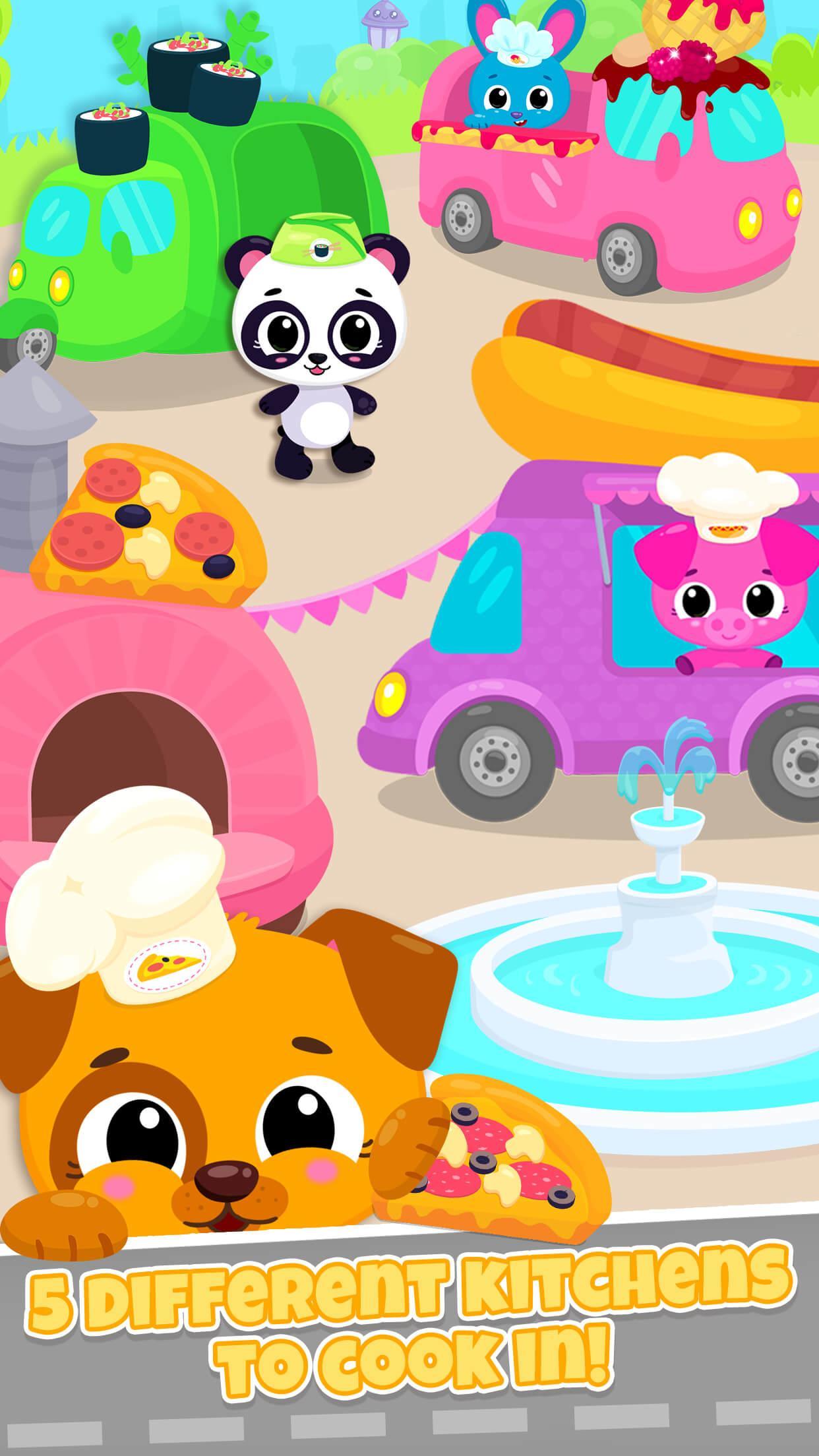 Cute & Tiny Food Trucks - Cooking with Baby Pets Game Screenshot