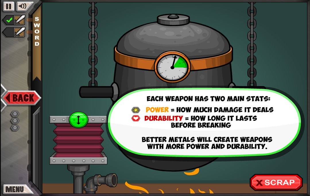 Screenshot of Jack blacksmith on cool math: Fun Craft Game