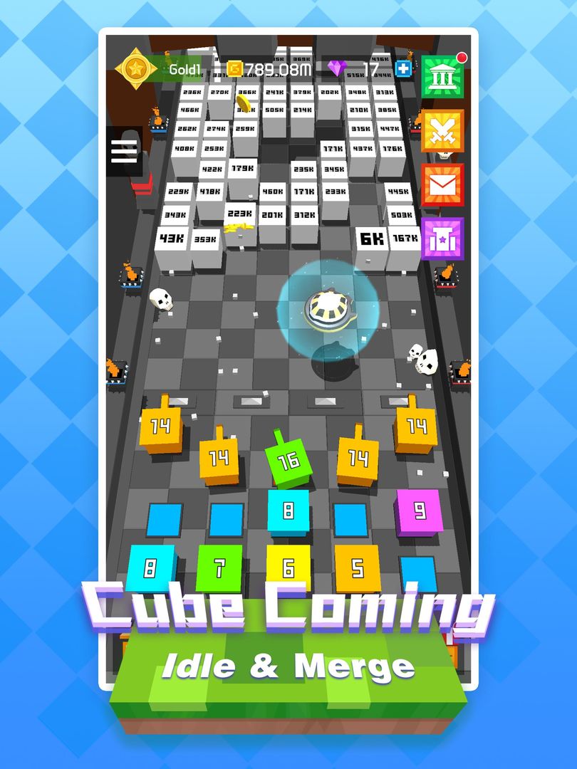 Screenshot of Idle Merge Cube: Tower Defense Strategy Game