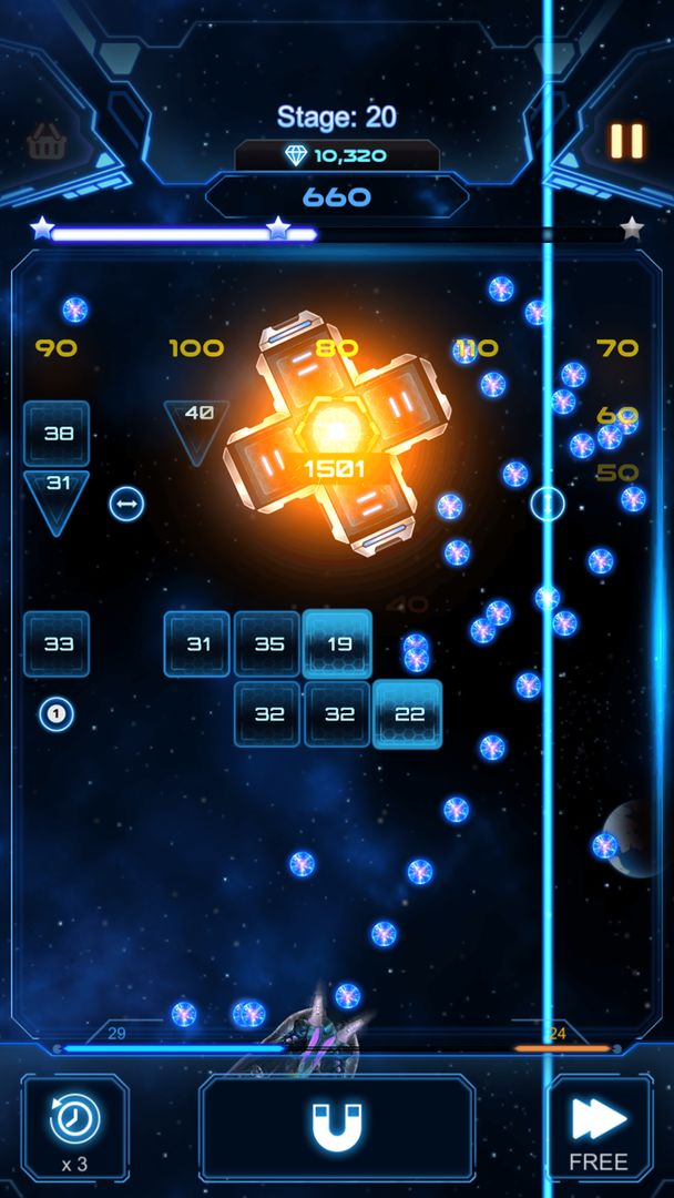 Bricks Breaker Galaxy Shooter screenshot game