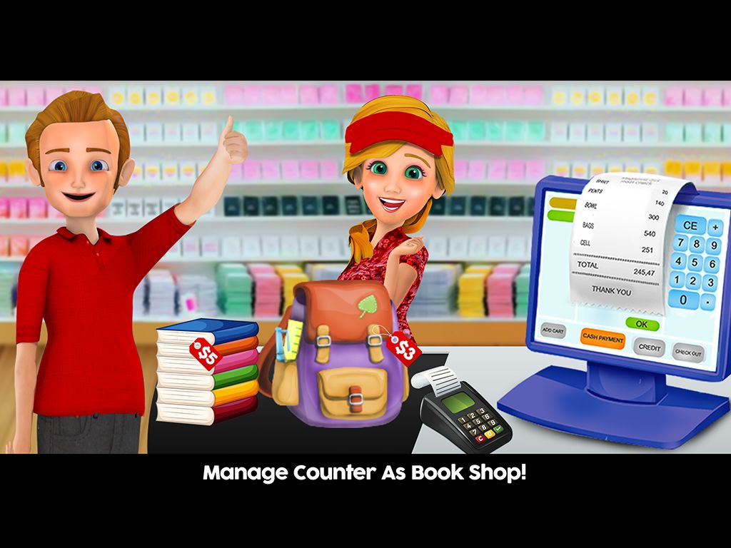 High School Book Store Cashier - Kids Game 게임 스크린 샷