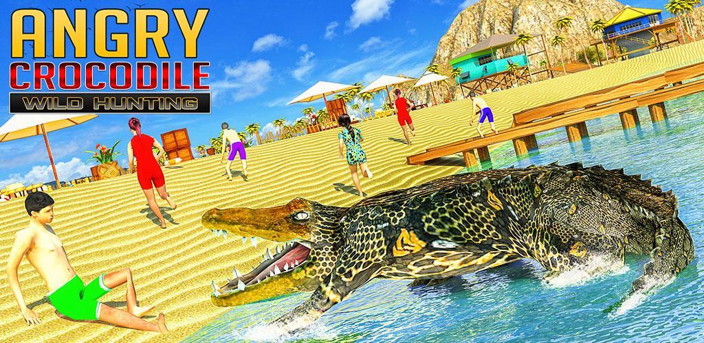 Banner of Angry Crocodile Game: New Wild Hunting Games 4.5