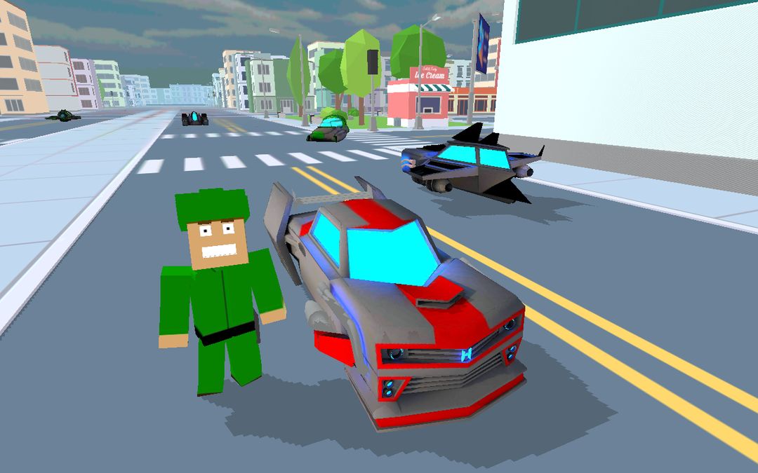 Blocky Hover Car: City Heroes遊戲截圖