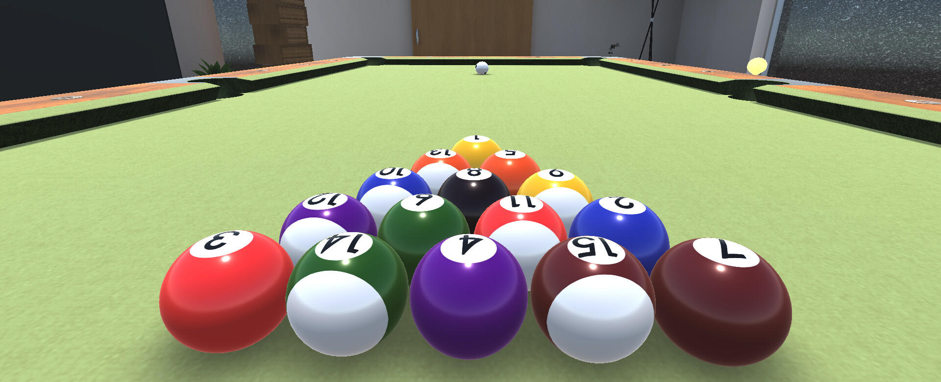 Pocketing the ball-Billiards Simulatorのキャプチャ