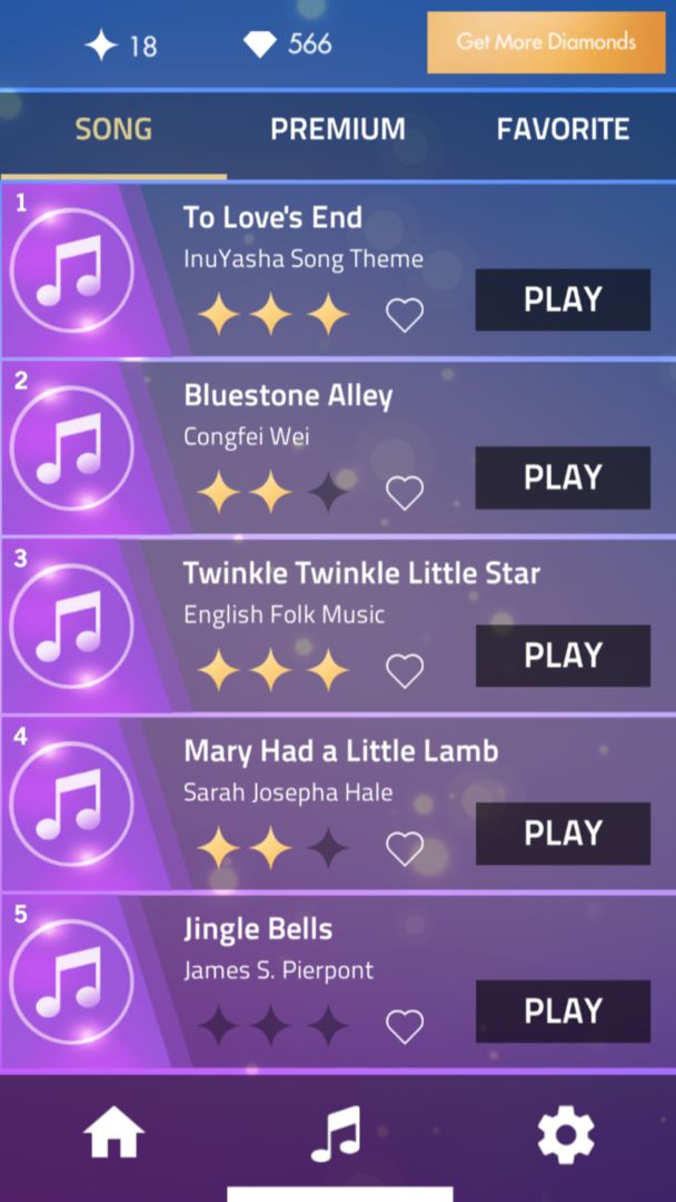 Screenshot of Piano Music Tiles Hot song