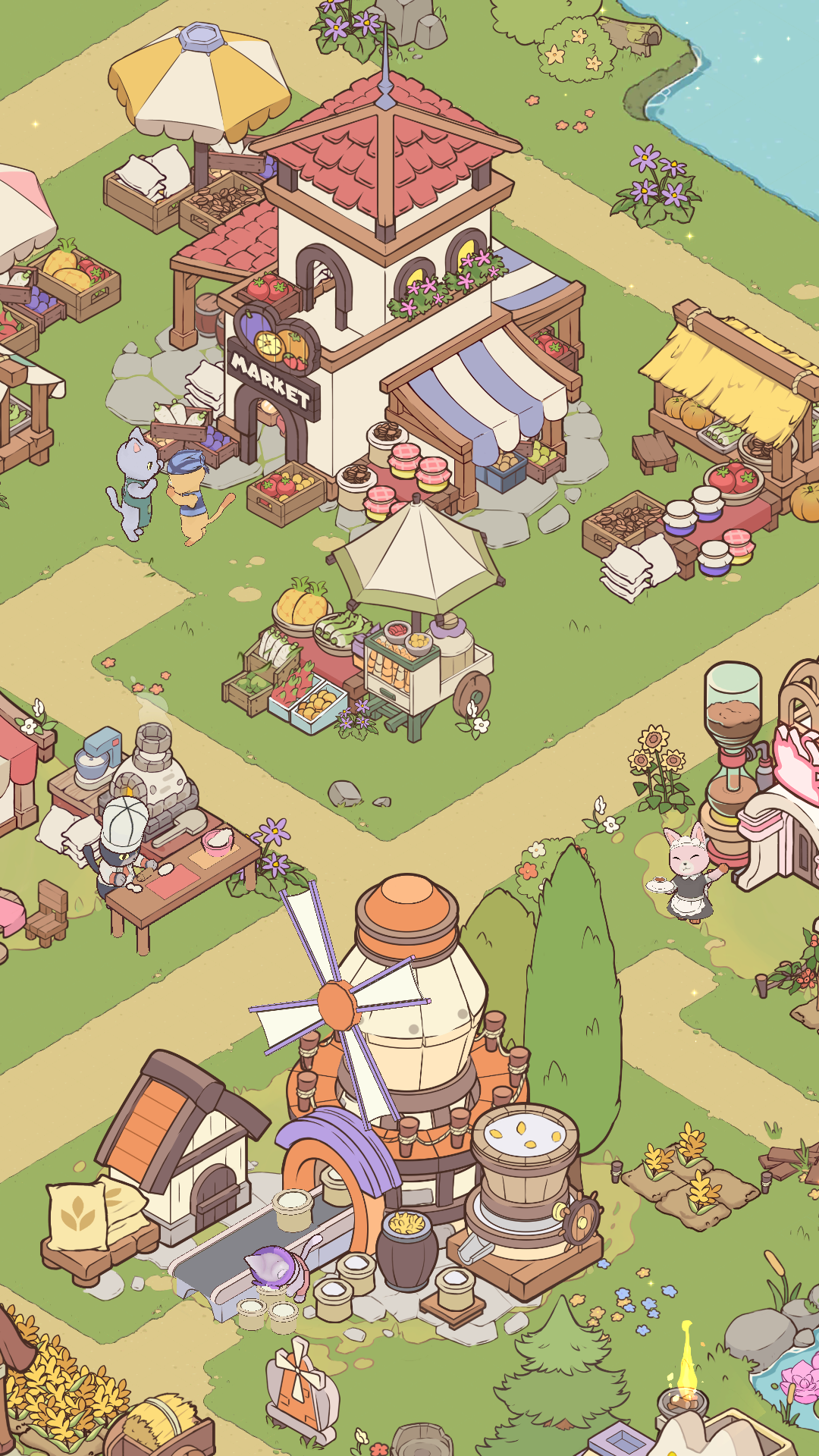 Merge Cat Town : Island Build Game Screenshot