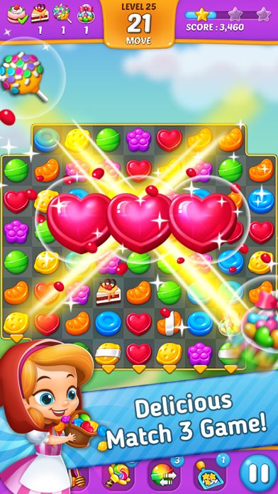 Lollipop: Sweet Taste Match3 게임 스크린 샷