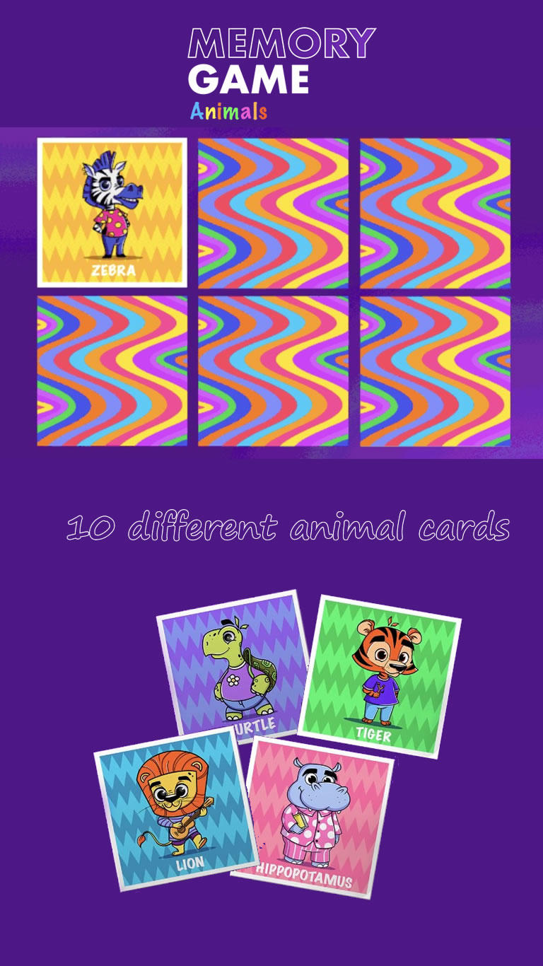 Memory Game Animals Game Screenshot