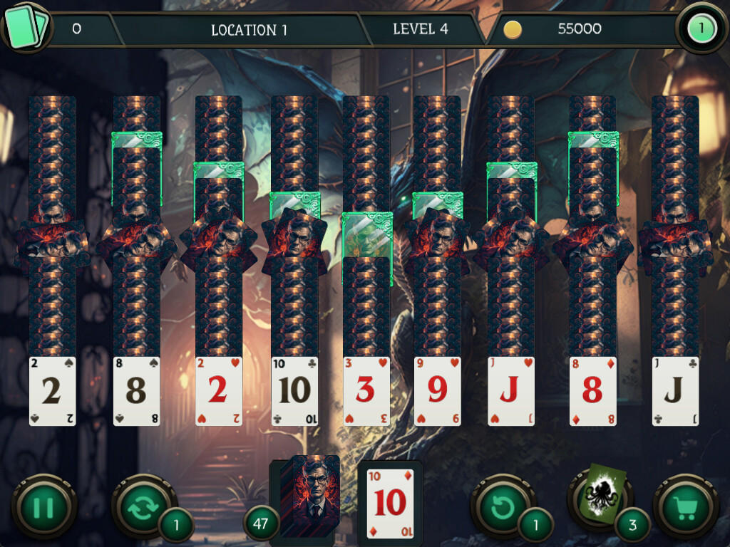 Mystery Solitaire. Cthulhu Mythos 2 Game Screenshot