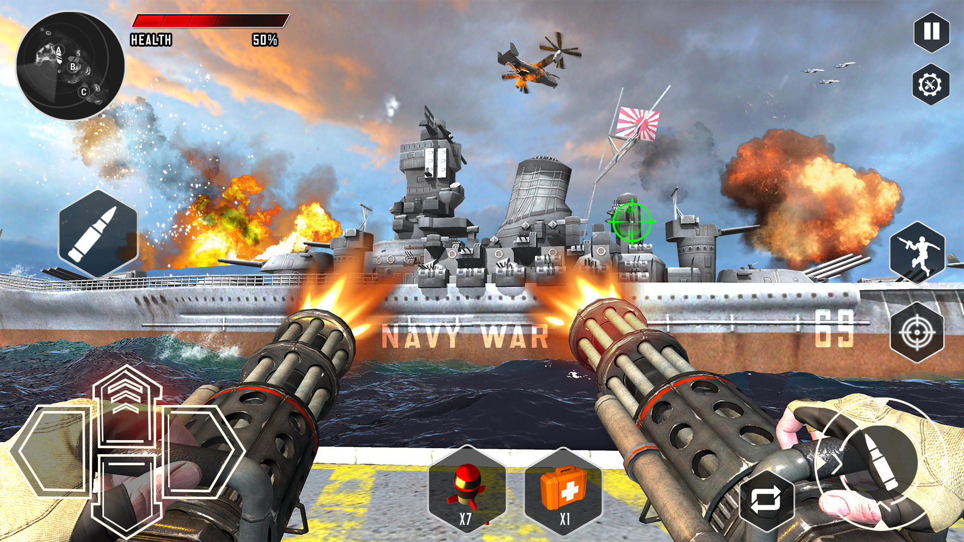 Navy War Gunner Warship Battle ภาพหน้าจอเกม