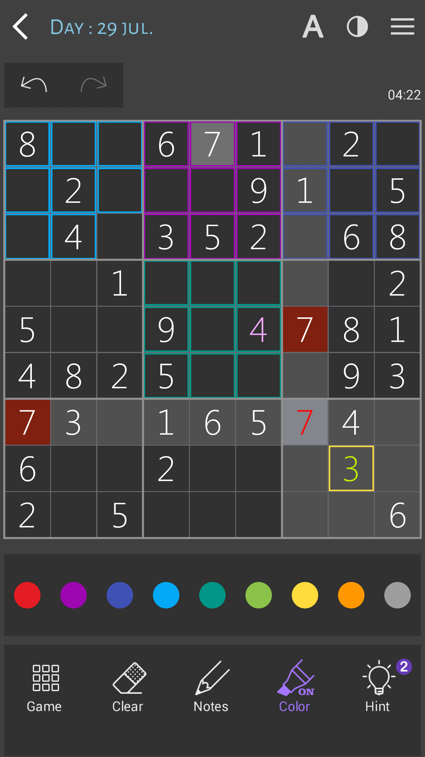 Cuplikan Layar Game Sudoku classic