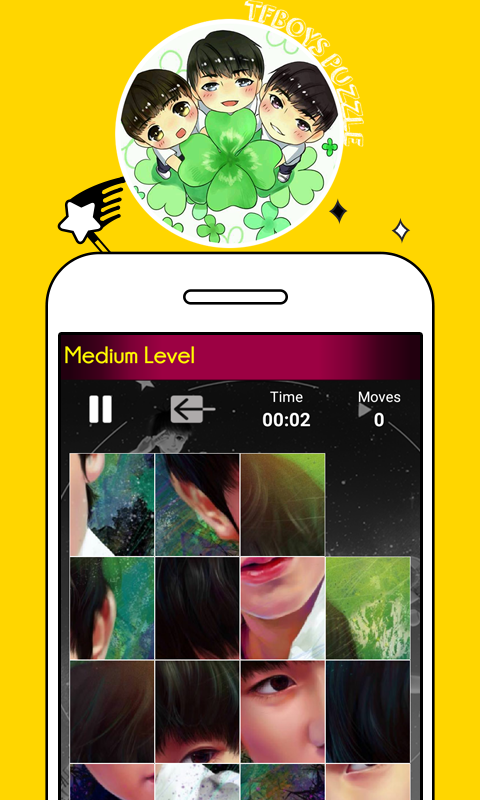 Скриншот игры TFBOYS Puzzle Game 🍀