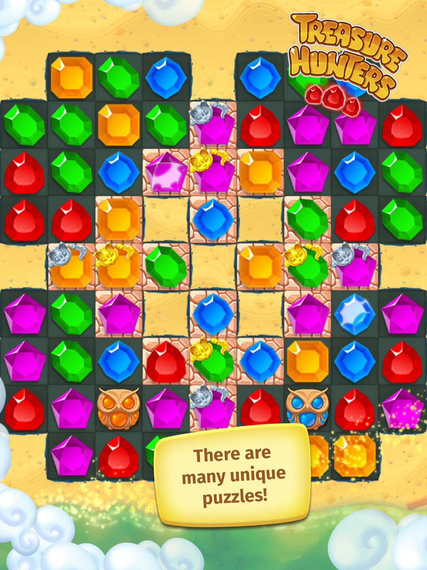 Cuplikan Layar Game Treasure Hunters: free match3 gems