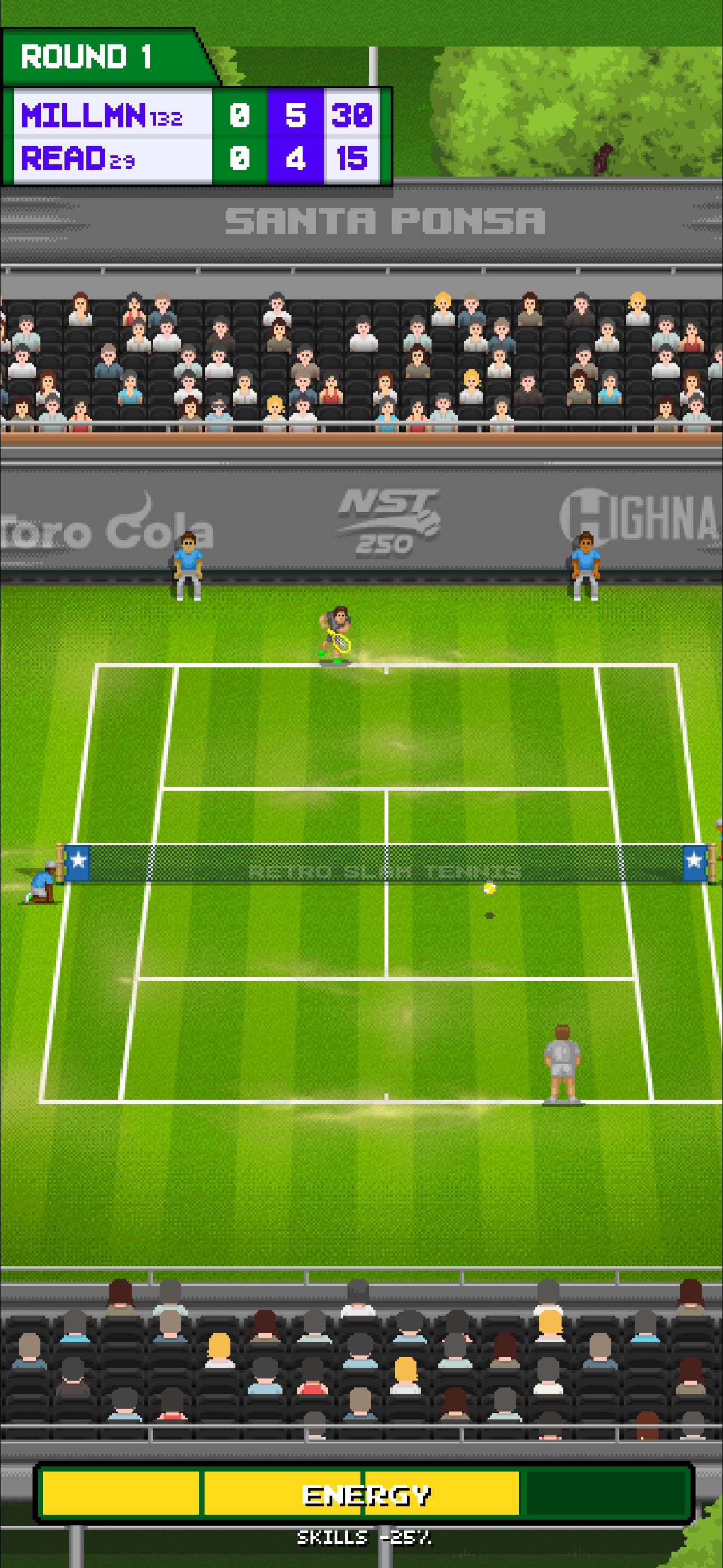 Retro Slam Tennis Game Screenshot