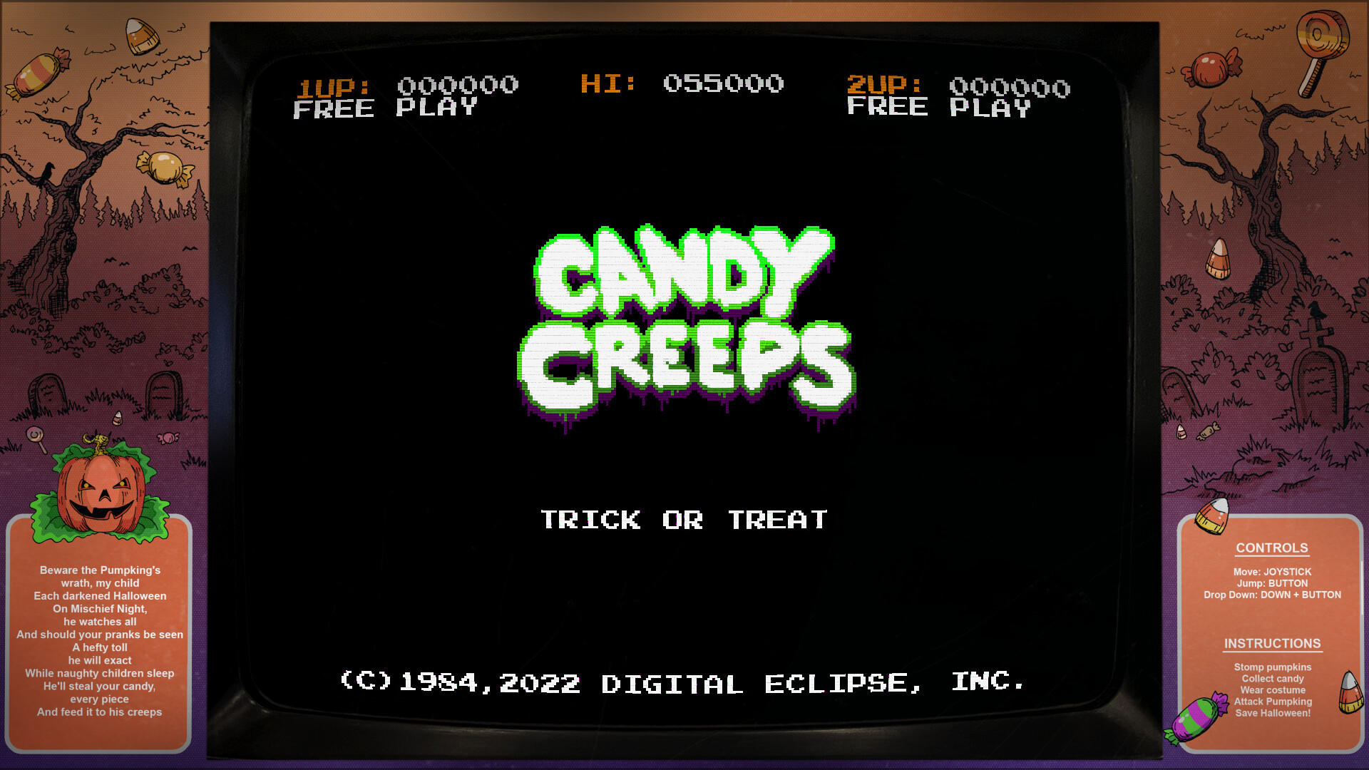 Digital Eclipse Arcade: Candy Creeps Game Screenshot