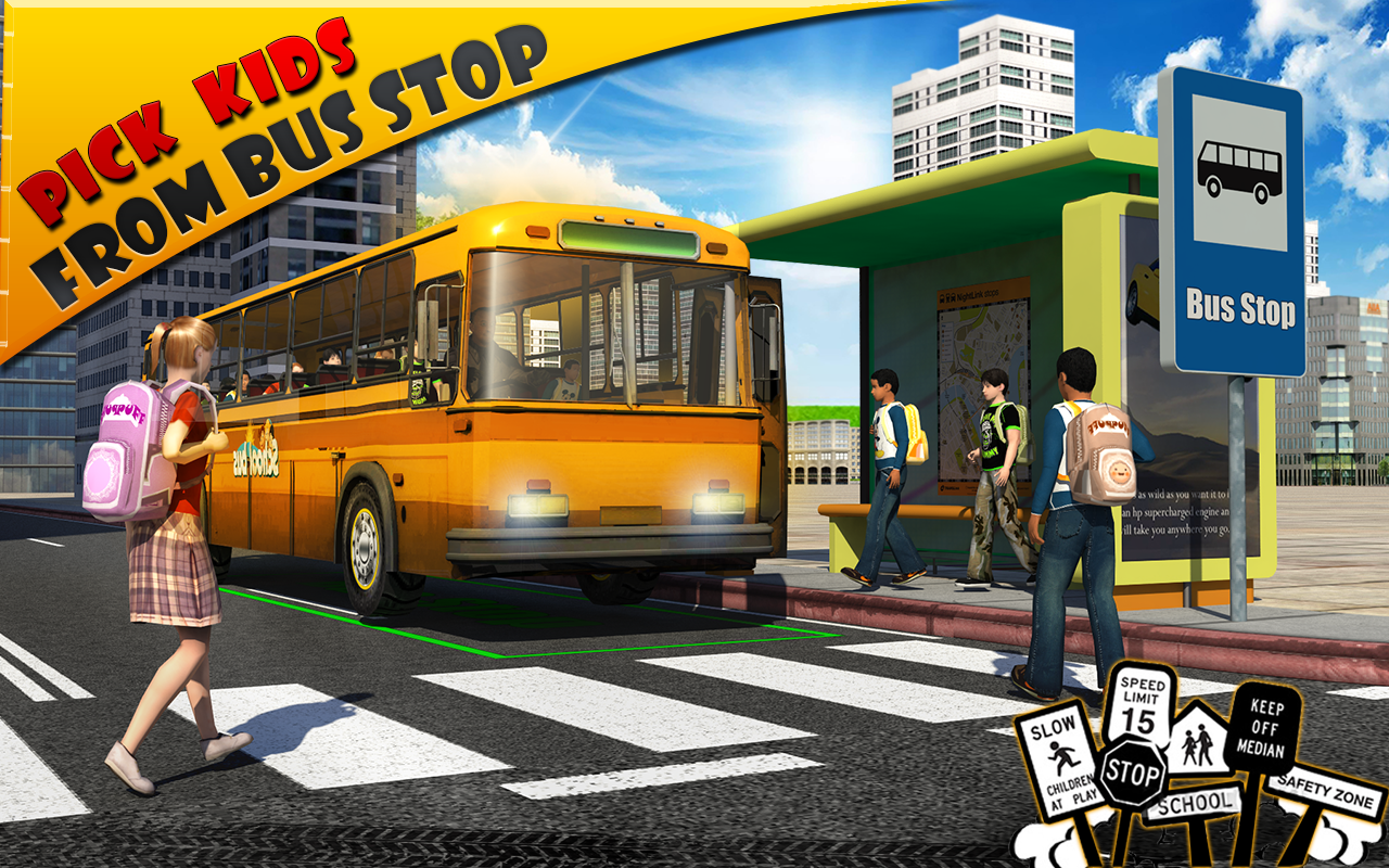 Cuplikan Layar Game Schoolbus Driver 3D SIM