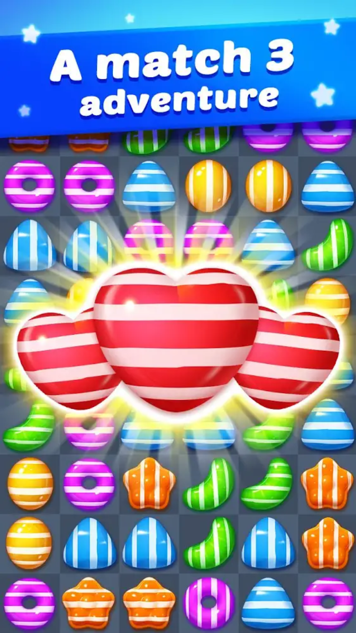 Screenshot 1 of Sweet Candy Mania - 매치 3 퍼즐 무료 게임 1.7.9