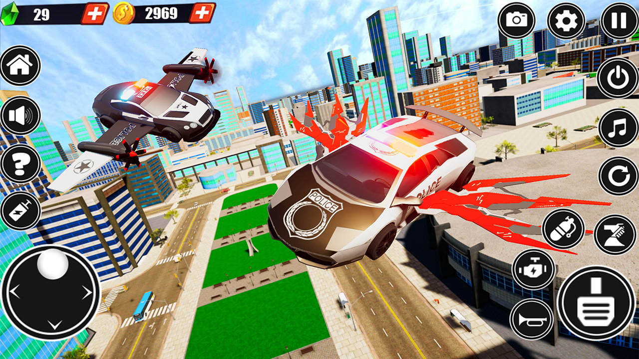 Flying Police Car Simulator 3D 게임 스크린샷