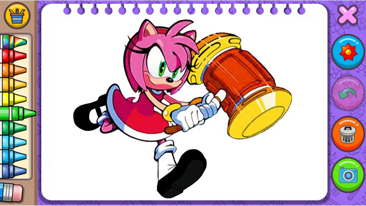 Ouriço rosa Amy Rose livro de colorir, Sonic O ouriço livro de