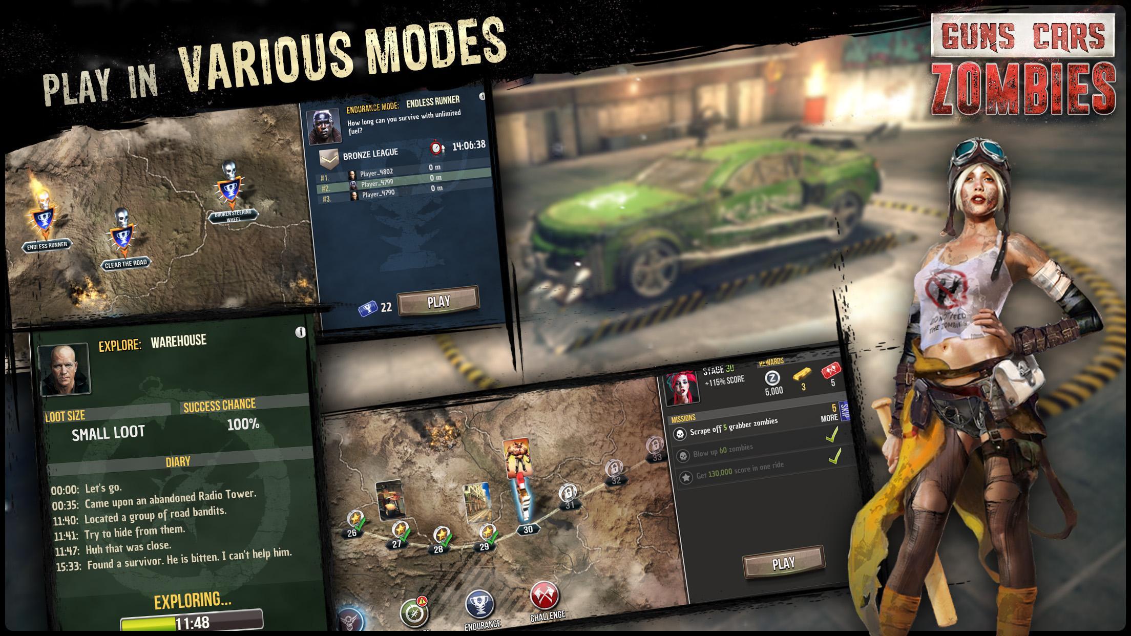 Guns, Cars and Zombies Game Screenshot