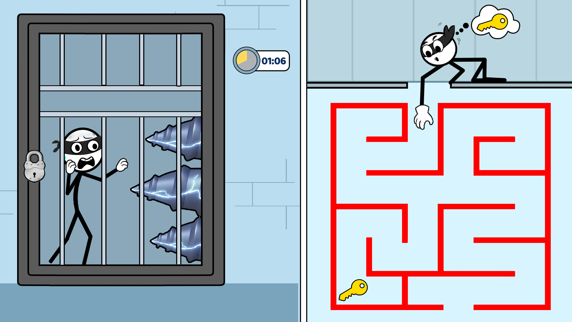 Stickman Robber : Brain Puzzle Game Screenshot