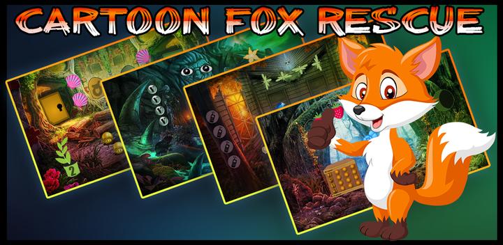 Banner of Cartoon Fox Rescue Best Escape Game-305 