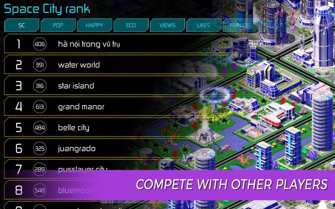 Screenshot of Space City: building game