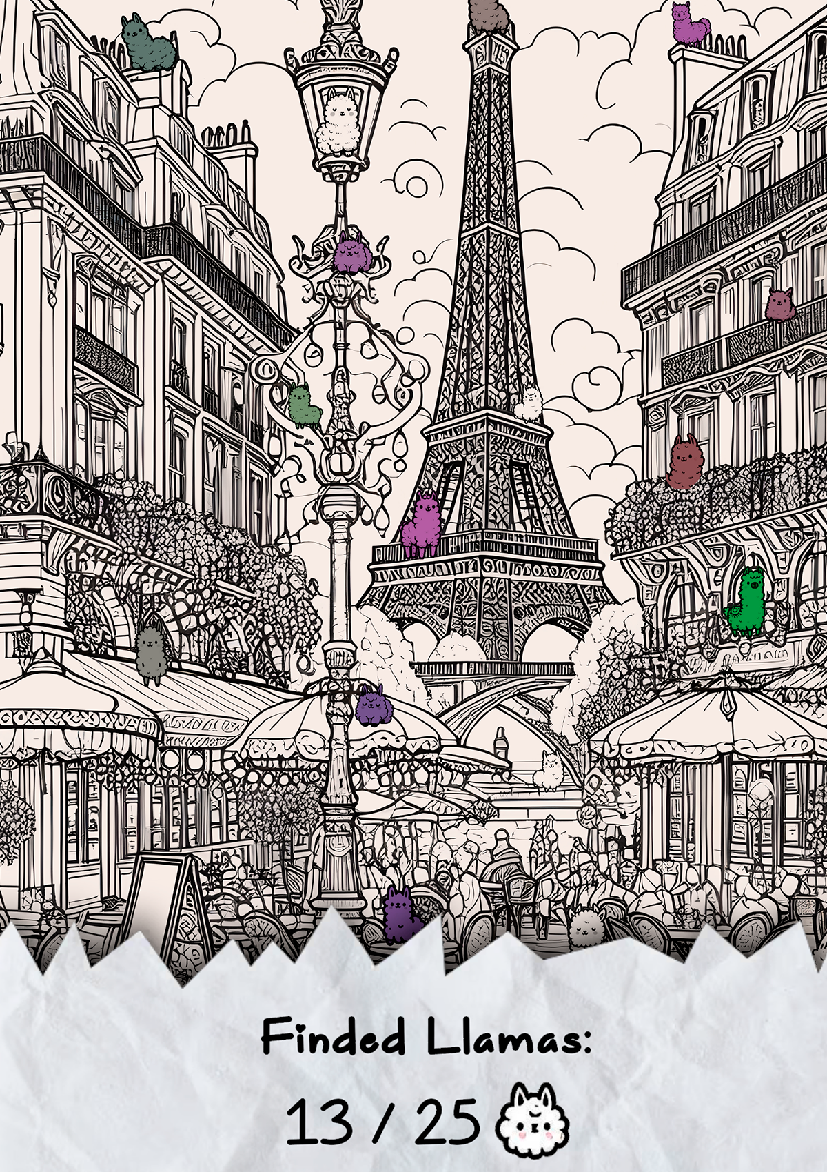 100 Hidden Llamas in Paris Game Screenshot