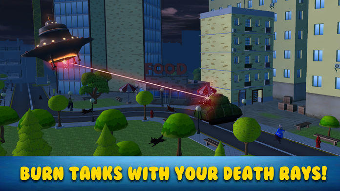 Captura de Tela do Jogo Cartoon Aliens Invasion: UFO Swarm Simulator Full