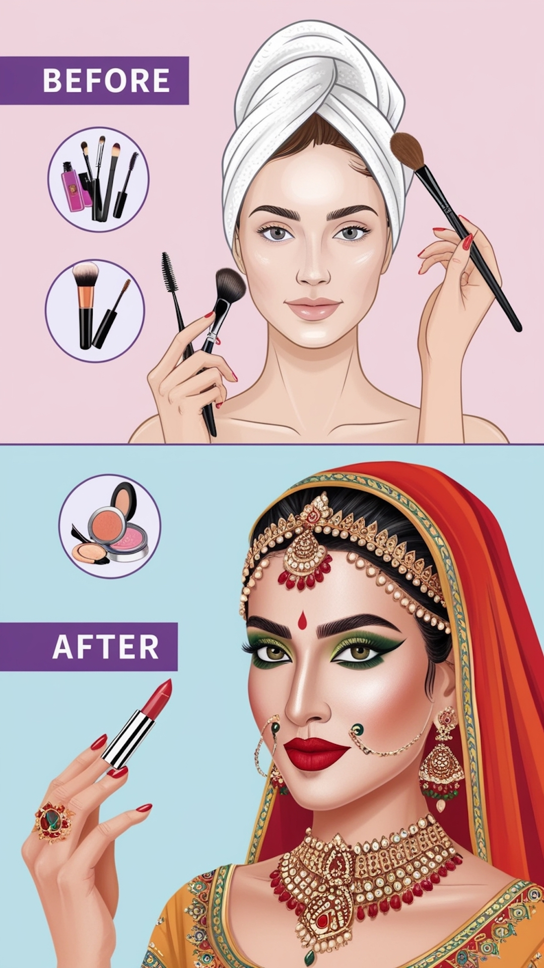 Indian Wedding Makeup Artist Game Screenshot