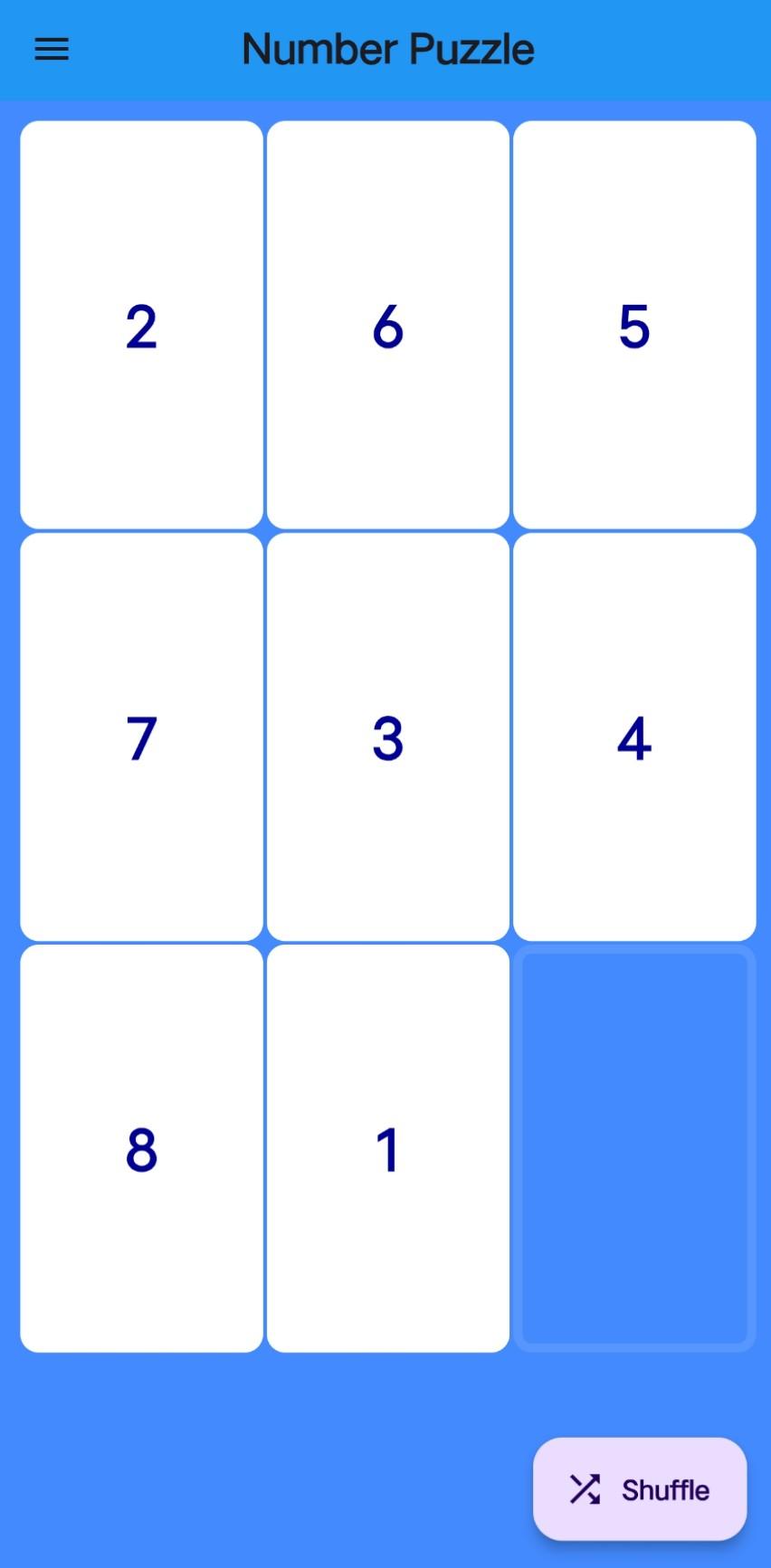 Number Puzzle 3X3 Game Screenshot