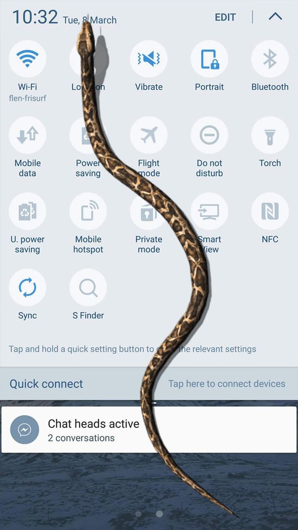 Screenshot of Snake in Hand Joke - iSnake