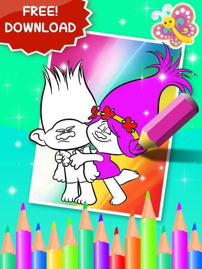 Screenshot of Coloring book game for trolls