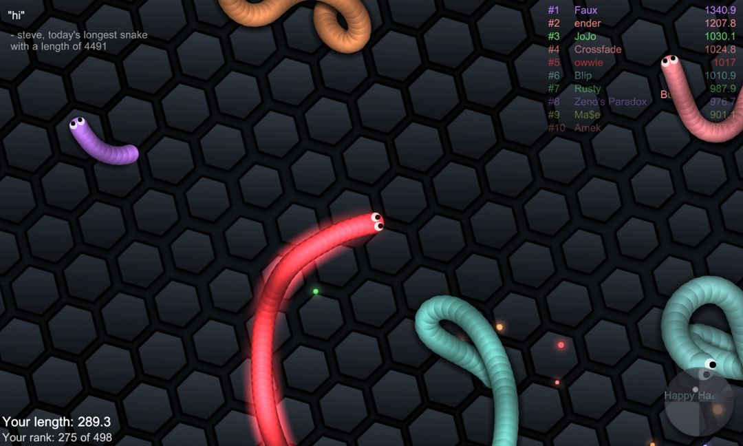 Screenshot of slither.io