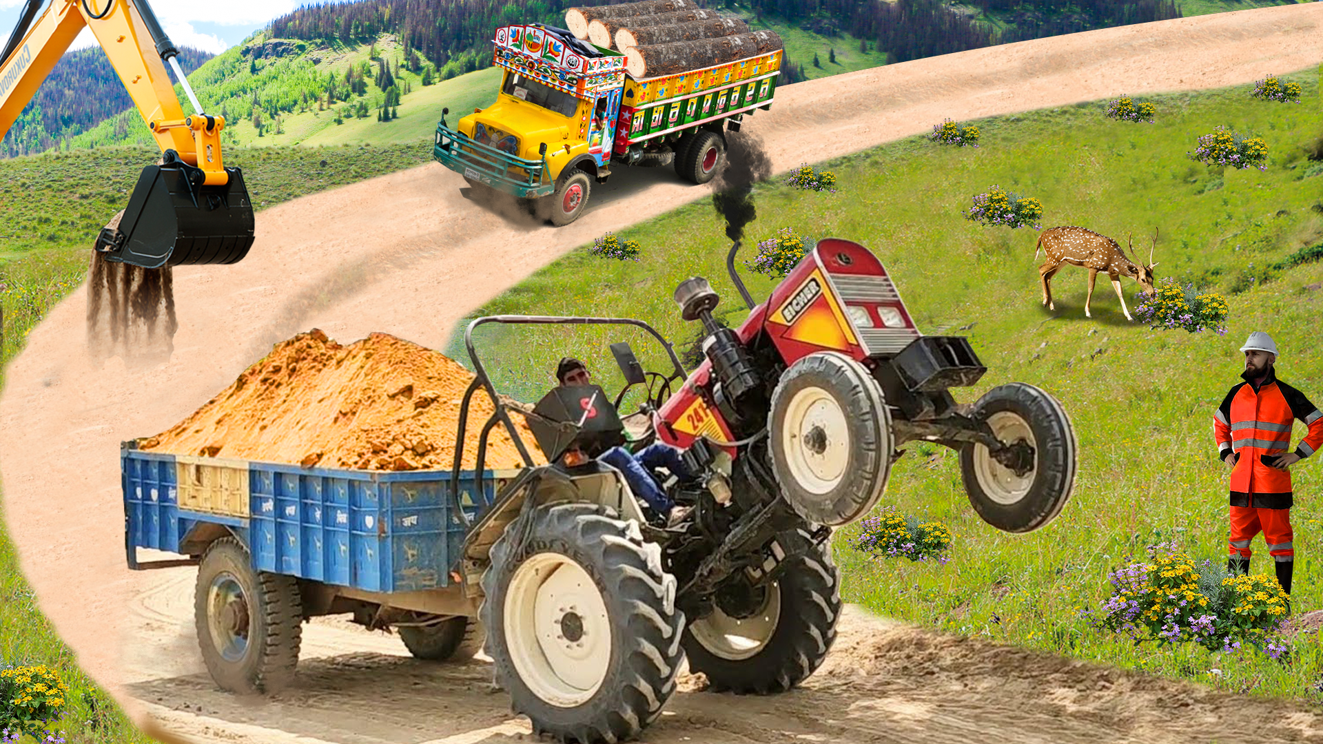 Screenshot of Truck And Tractor Games 2 In 1