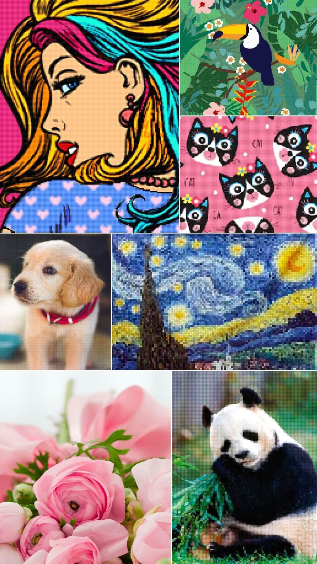 Screenshot of Color by Letter: Sewing game