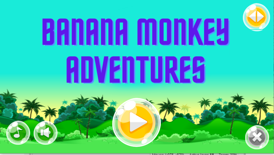 Banana Monkey Adventure. Game Screenshot