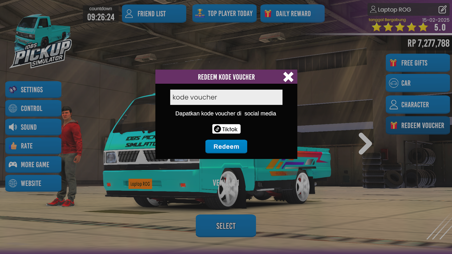 IDBS Pickup Simulator Game Screenshot