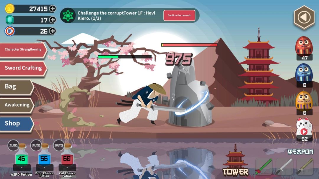 Screenshot of Samurai Kazuya : Idle Tap RPG