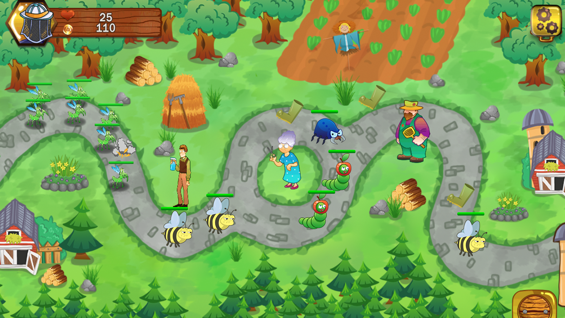 Bugs Riot - Gardeners Conquest 게임 스크린샷