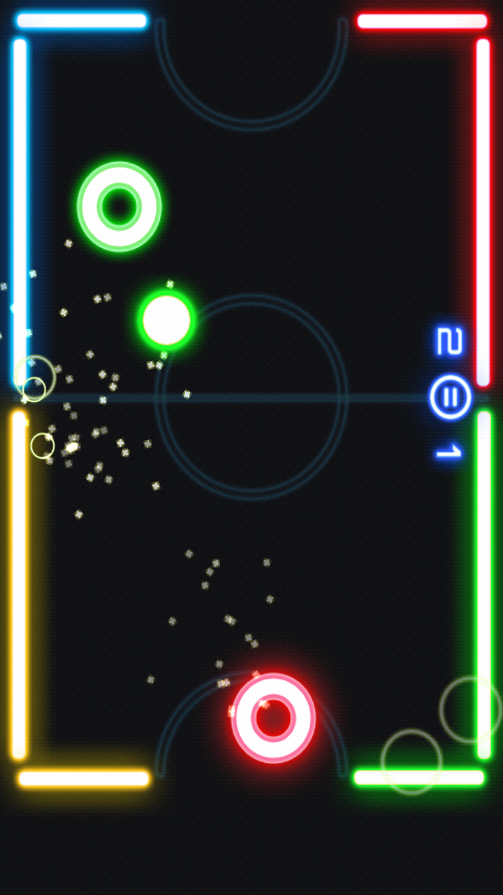 Glow Air Hockey ゲームのスクリーンショット