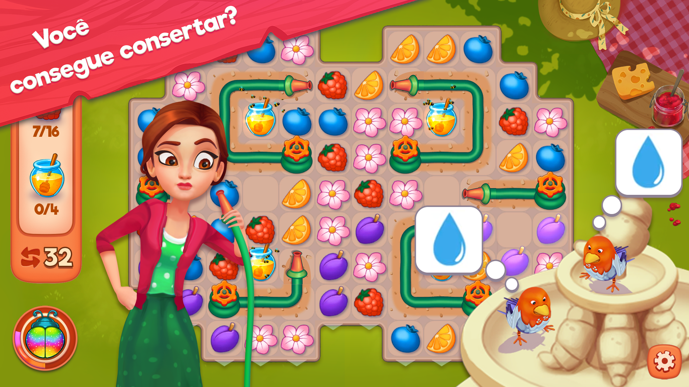 Captura de Tela do Jogo Delicious B&B: Decor & Match 3