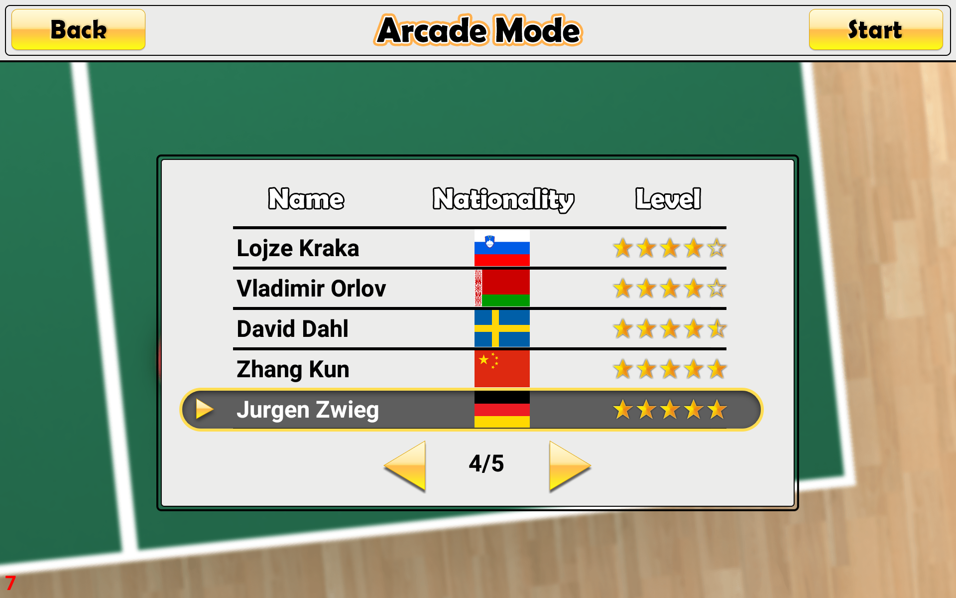 Cuplikan Layar Game Virtual Table Tennis