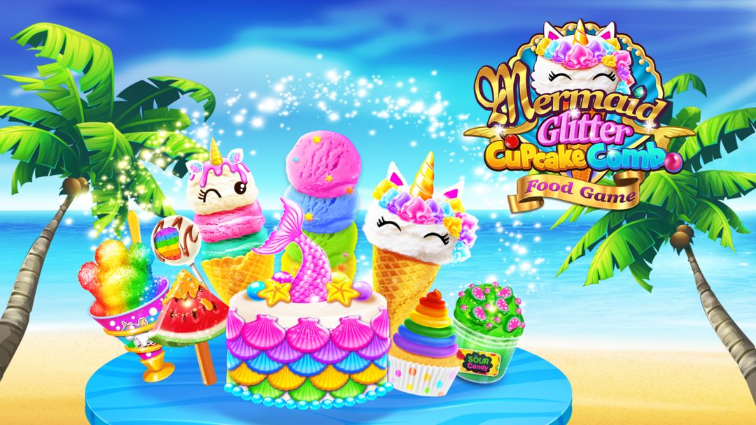 Mermaid Glitter Cupcake Chef screenshot game