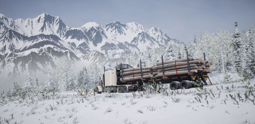 Captura de Tela do Jogo alaskan Snow road truckers Sim