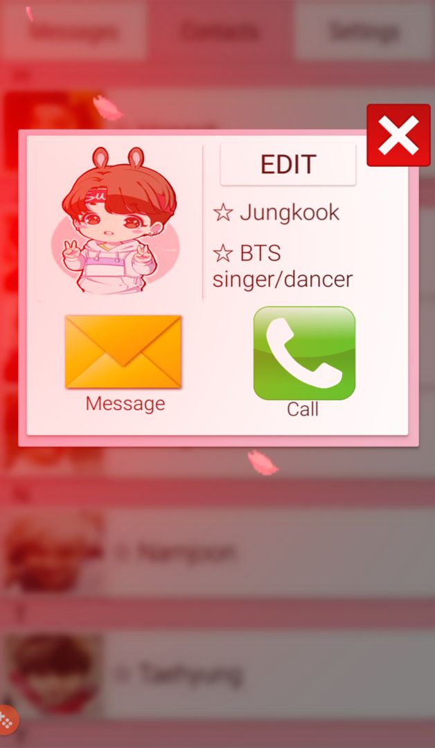 Screenshot of BTS Messenger v3