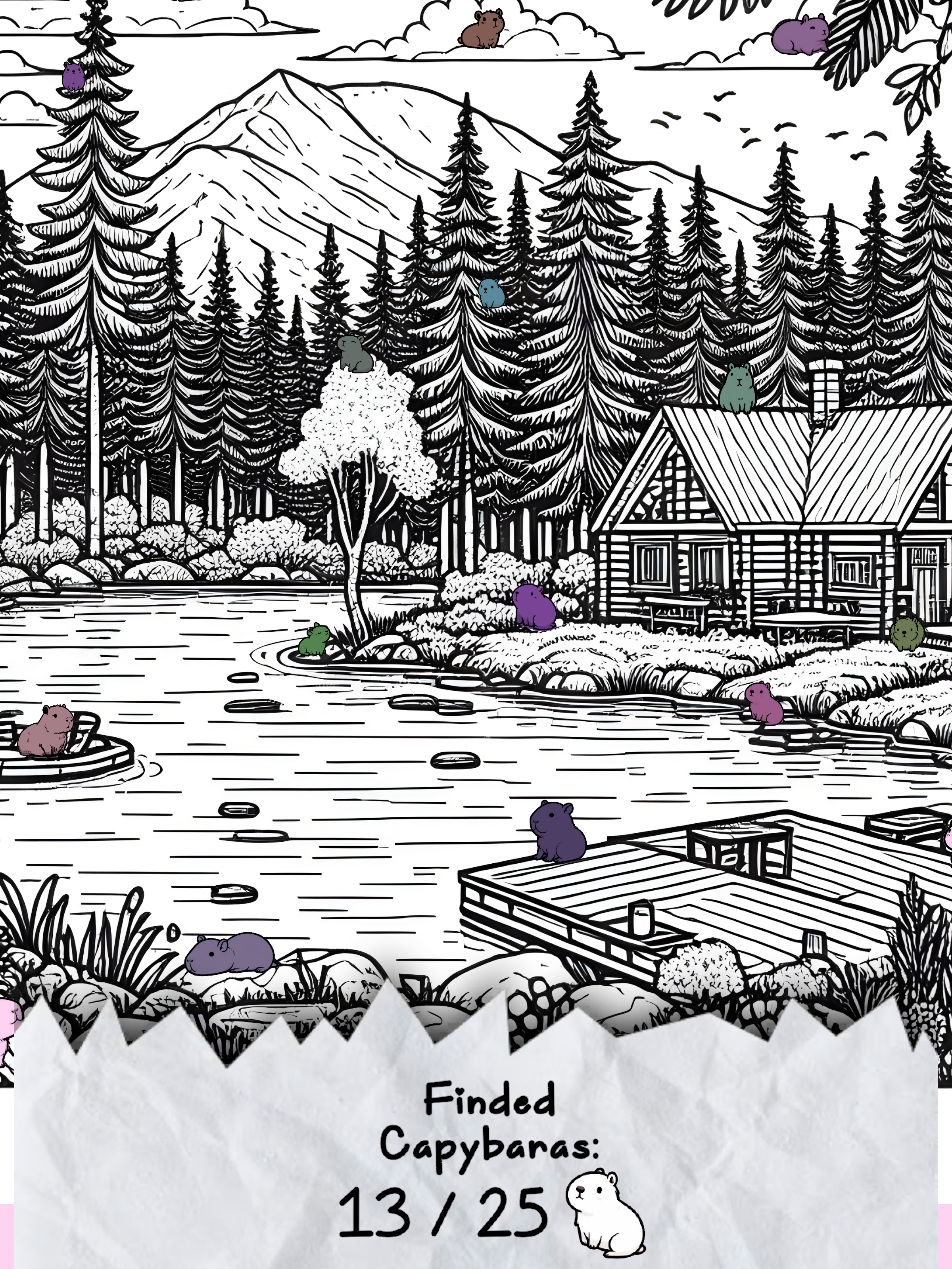 100 Hidden Capybara: Lake Game Screenshot