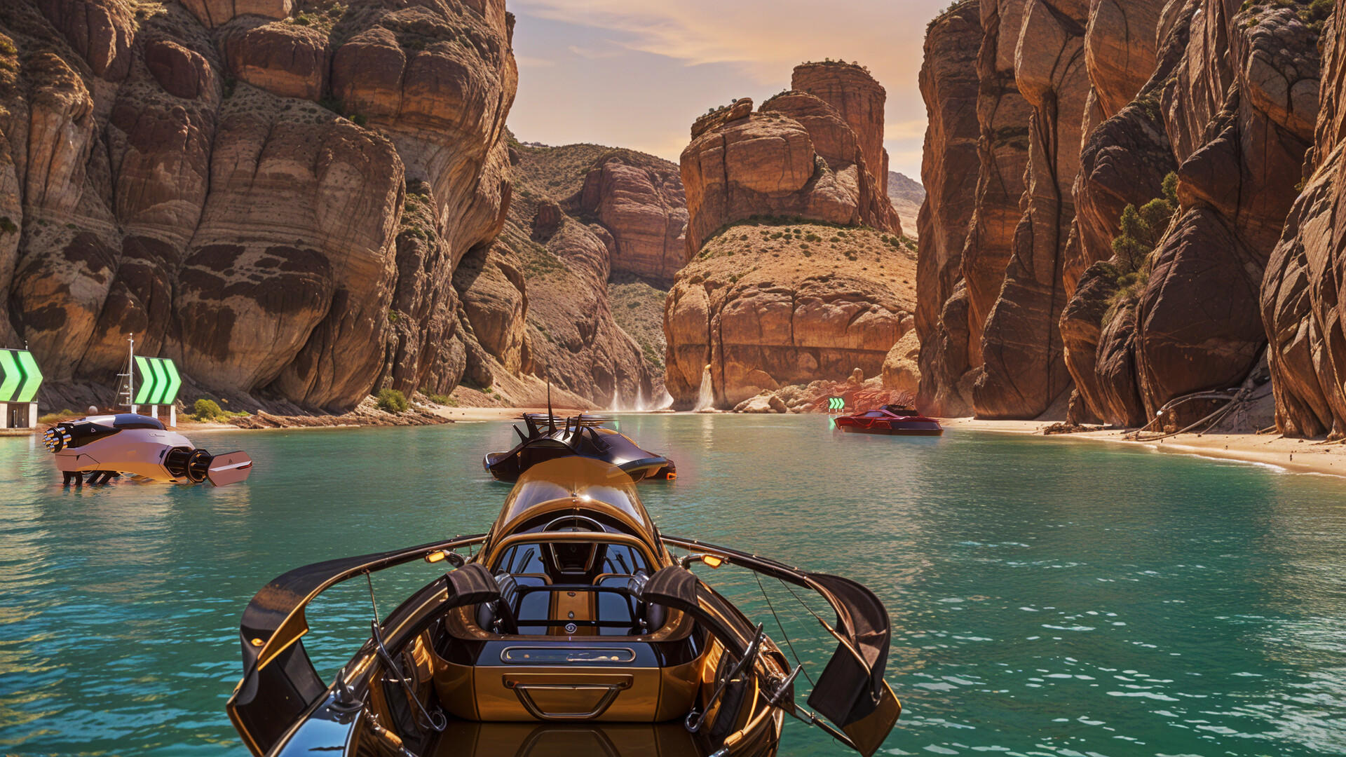 Aqua Conflict: Canal Carnage Game Screenshot