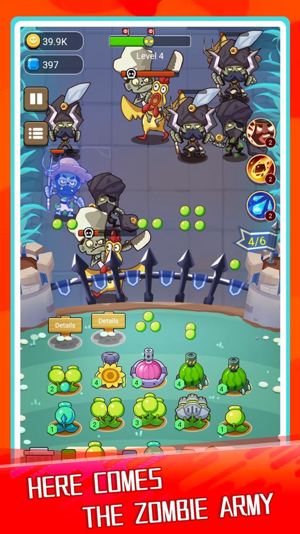 Screenshot of Plants Tower VS. Zombies Game